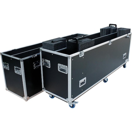 Garner Products 90 in. Fly Drive Case for Two LED Televisions or Monitors with Wheels TBH2LED90WHEELS